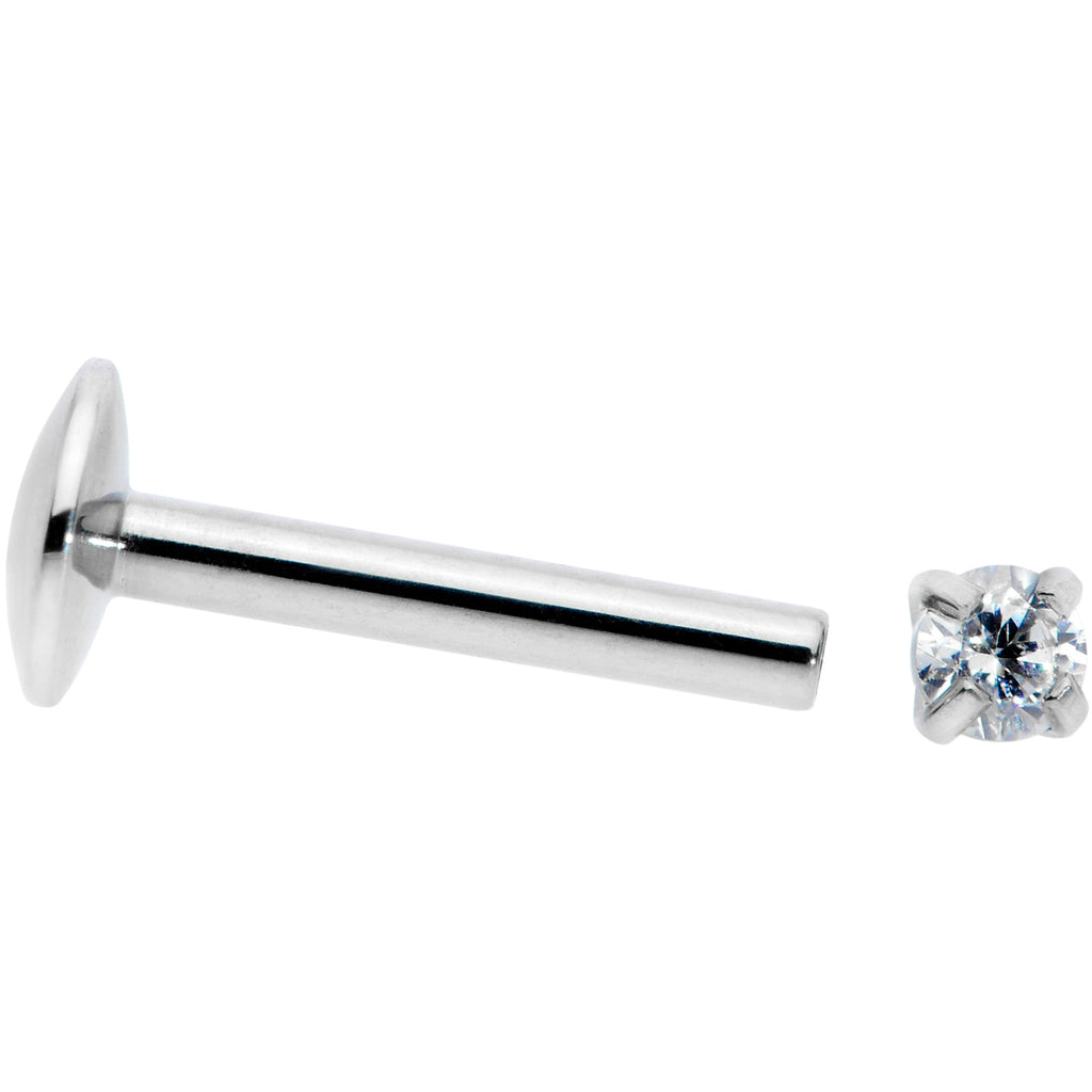BodyCandy 16G 5/16 2mm CZ G23 Titanium Internally Threaded Labret — side view