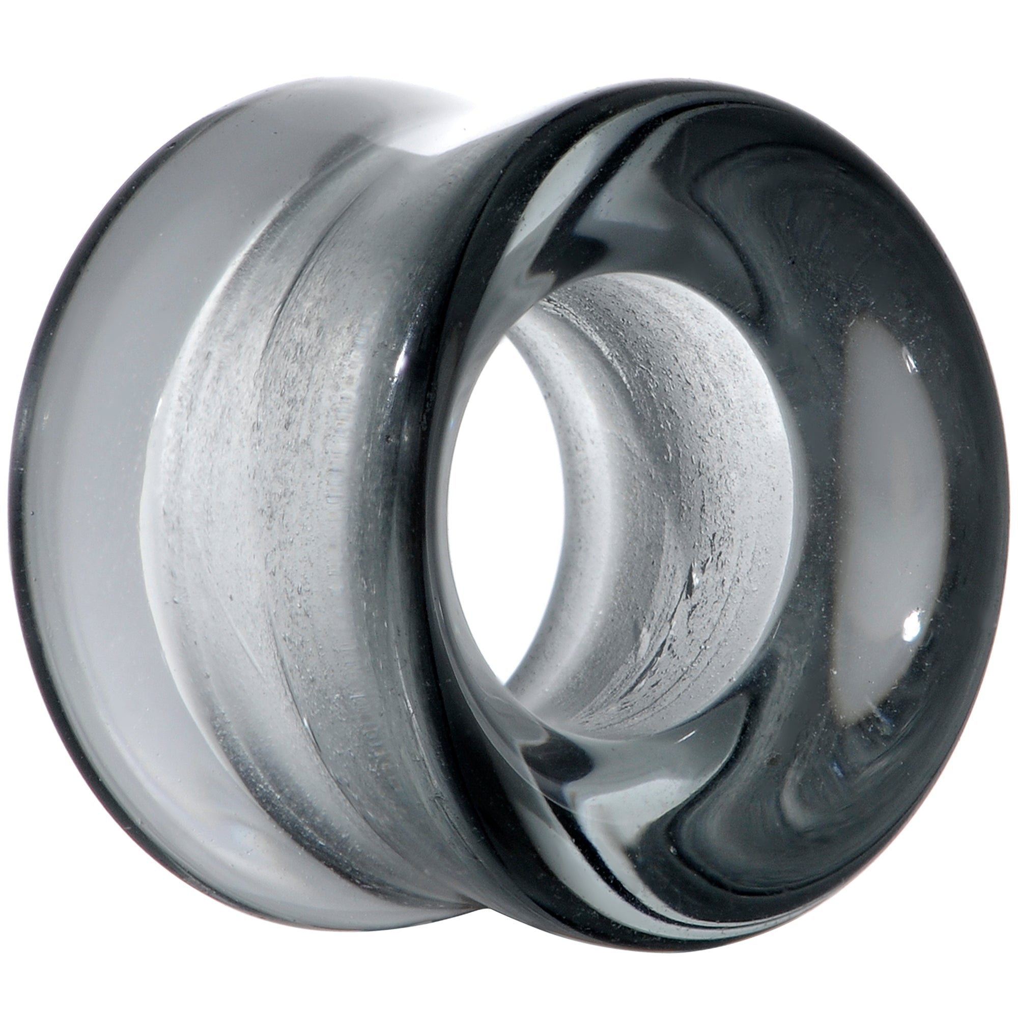 BodyCandy Translucent Black Glass Tunnel Plug Set 2G to 1 Inch — alternative angle