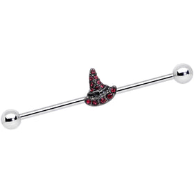 14G Purple Gem Witch Hat Halloween Industrial Barbell 38mm