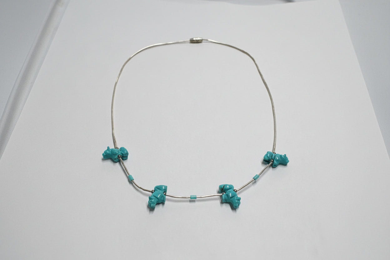 Just Neat Stuff Turquoise Bear Fetish — back view