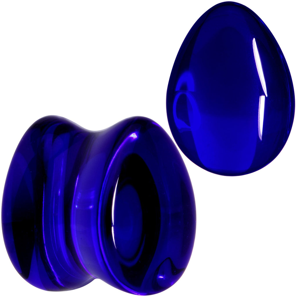 BodyCandy Solid Blue Glass Teardrop Plug Set — alternative angle