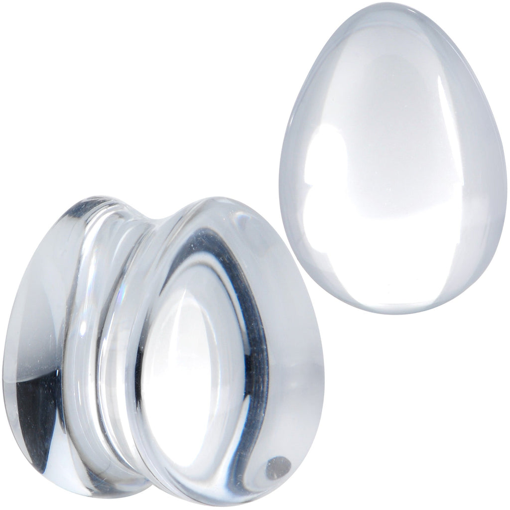 BodyCandy Solid Clear Glass Teardrop Plug Set — alternative angle