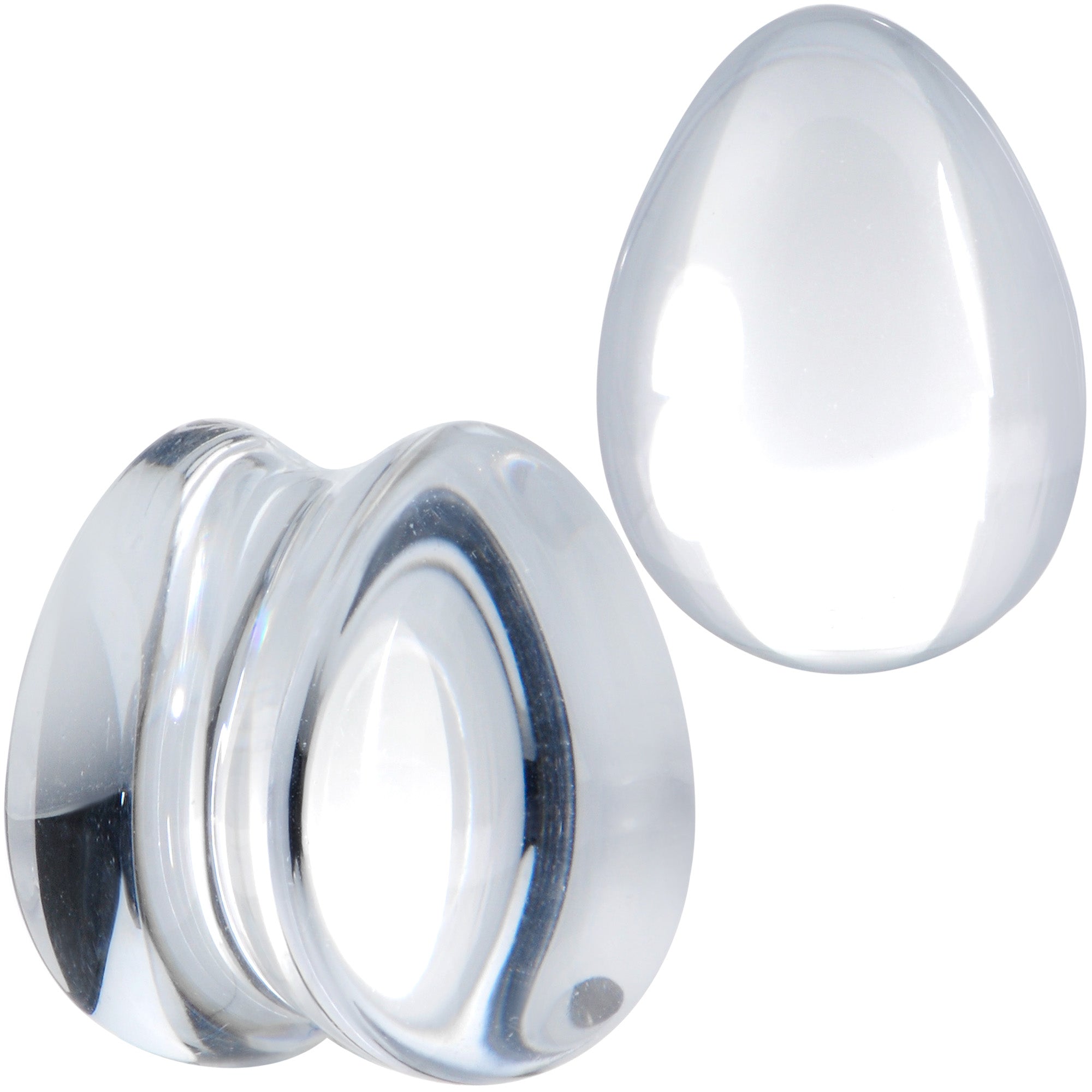 BodyCandy Solid Clear Glass Teardrop Plug Set — alternative angle