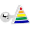 BodyCandy 16G 1/4 Rainbow Pride Triangle Cartilage Tragus Earring — main product shot