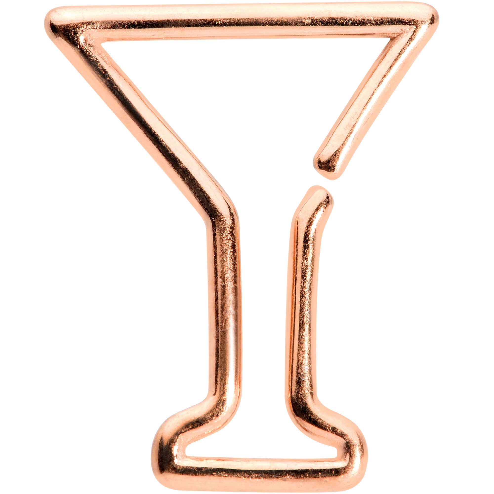 BodyCandy 16G 5/16 Rose Gold Tone Bottoms Up Wine Glass Closure Ring — main product shot