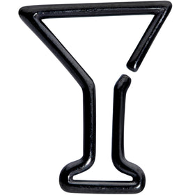 16G 5/16 Black Plated Bottoms Up Wine Glass Closure Ring