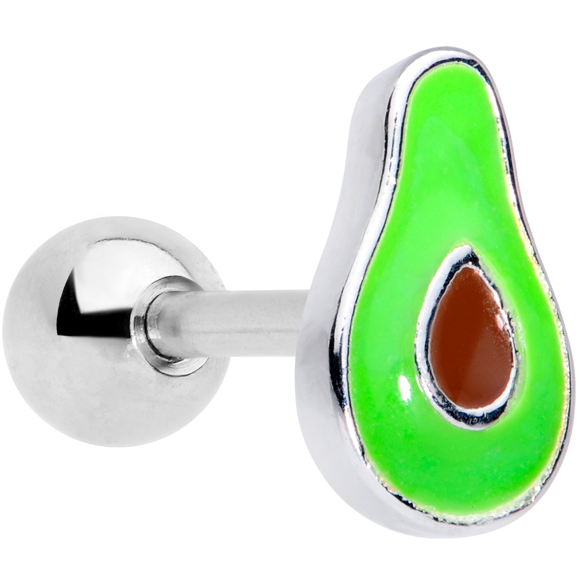 BodyCandy 16G 1/4 Groovy Green Avocado Fruit Cartilage Tragus Earring — main product shot