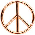 BodyCandy 16G 1/4 Rose Gold Tone Retro Peace Sign Closure Ring — main product shot