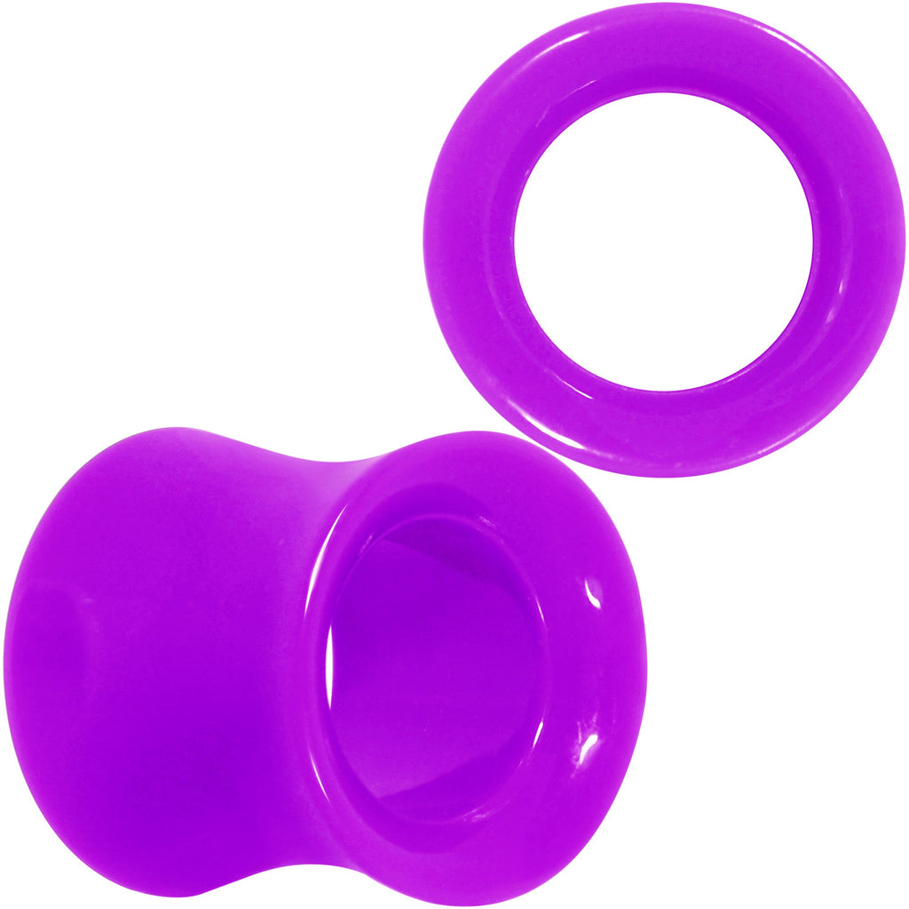 BodyCandy Purple Acrylic UV Saddle Tunnel Plug Set 12mm to 26mm — alternative angle