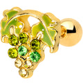 BodyCandy 16G 1/4 Green Gem Gold Tone Bunch of Grapes Cartilage Tragus — main product shot