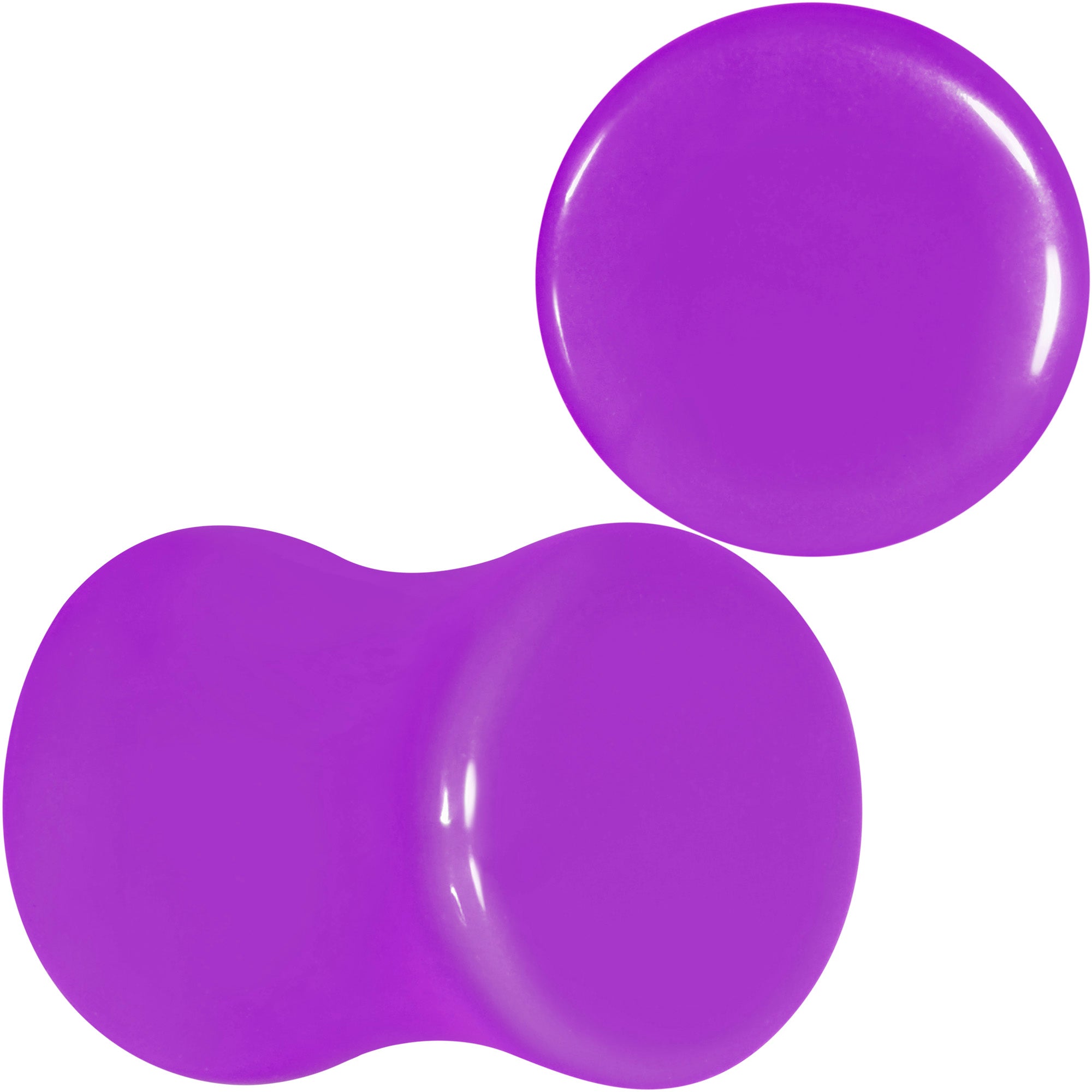 BodyCandy Purple Acrylic Saddle Plug Set 8G to 00G — back view