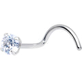 BodyCandy 20G 7mm Clear 3mm CZ Gem Grade 23 Titanium Left Nose Ring Screw — main product shot
