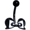 BodyCandy Black Bow Panda Bear Belly Ring — main product shot