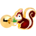 BodyCandy 16G 1/4 Gold Tone Snacking Squirrel Cartilage Tragus Earring — main product shot