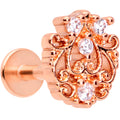 BodyCandy 16G 5/16 Clear CZ Gem Rose Gold Tone Elegant Labret Monroe Tragus — main product shot