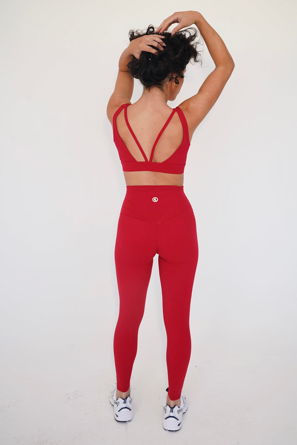 KIMITH BRAND I am Beautifully Radiant Quick Dry Red Yoga Legging — lifestyle context