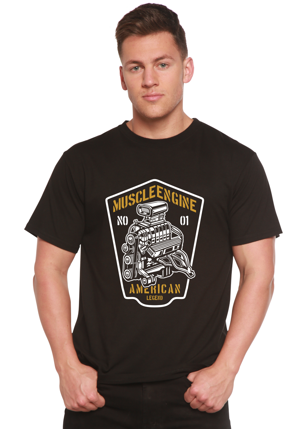 Spun Bamboo Muscle Engine Spun Bamboo® Men's Bamboo Viscose/Organic Cotton Short Sleeve Graphic T-Shirt — main product shot