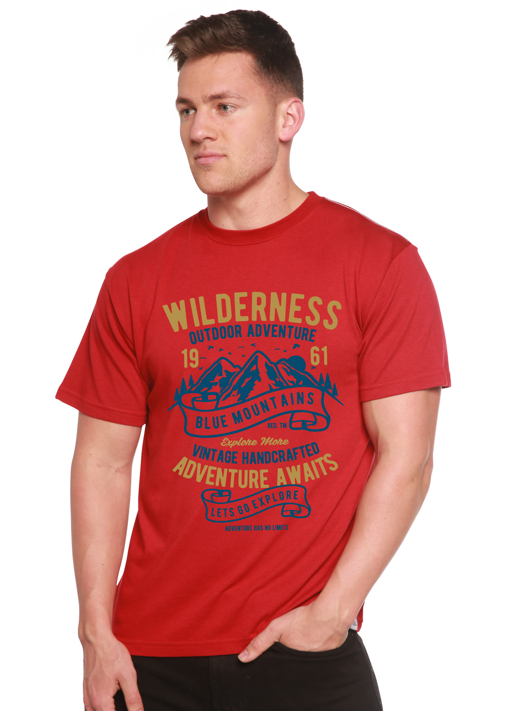 Spun Bamboo Wilderness Spun Bamboo® Men's Bamboo Viscose/Organic Cotton Short Sleeve Graphic T-Shirt — in-use photo