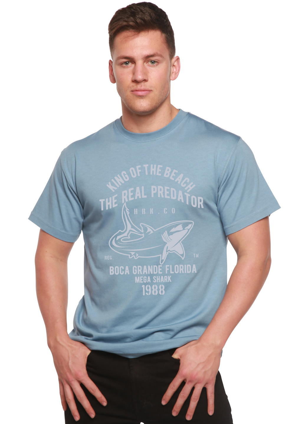 Spun Bamboo Shark Real Spun Bamboo® Men's Bamboo Viscose/Organic Cotton Short Sleeve Graphic T-Shirt — alternative angle