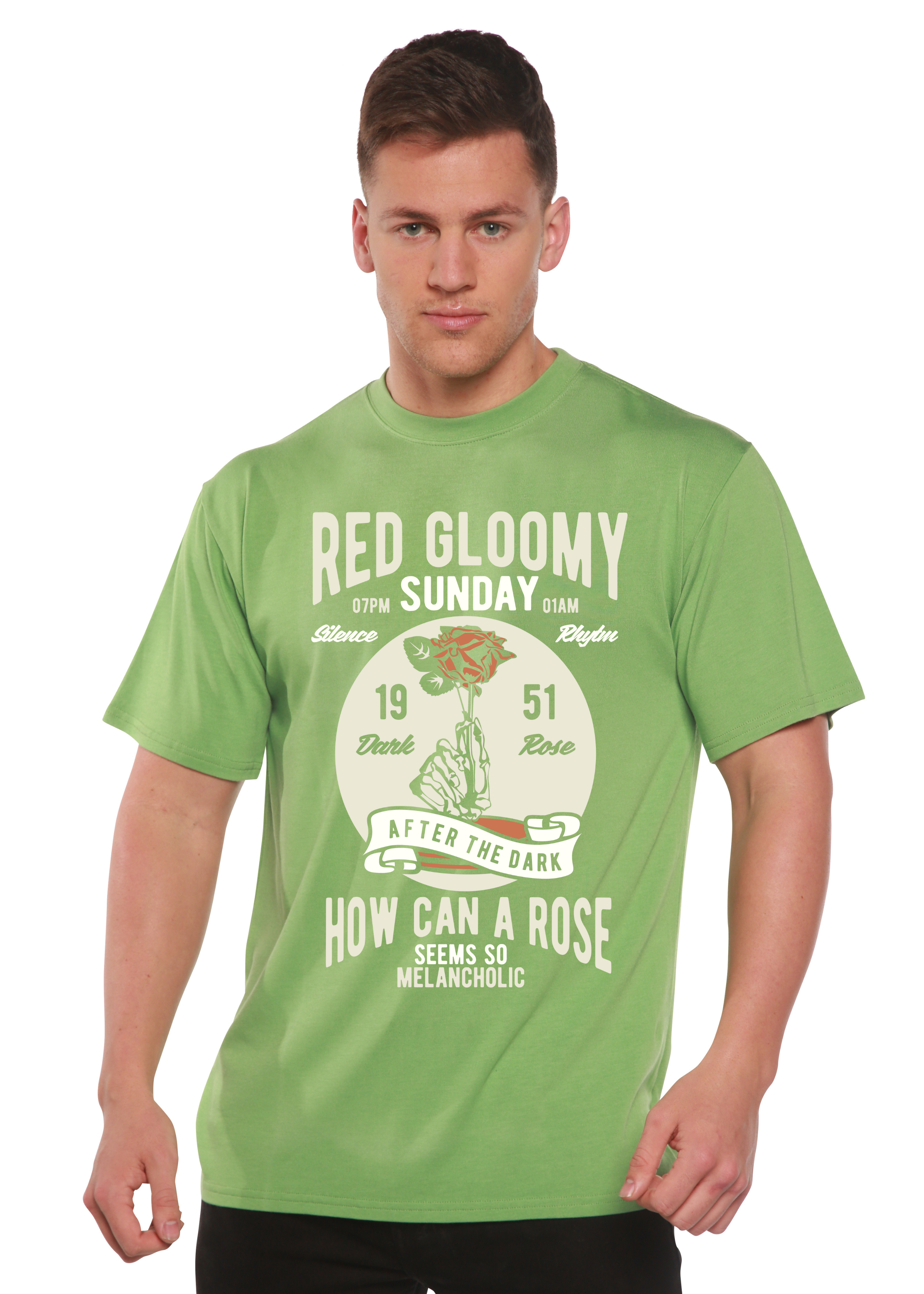 Spun Bamboo Red Gloomy Spun Bamboo® Men's Bamboo Viscose/Organic Cotton Short Sleeve Graphic T-Shirt — alternative angle