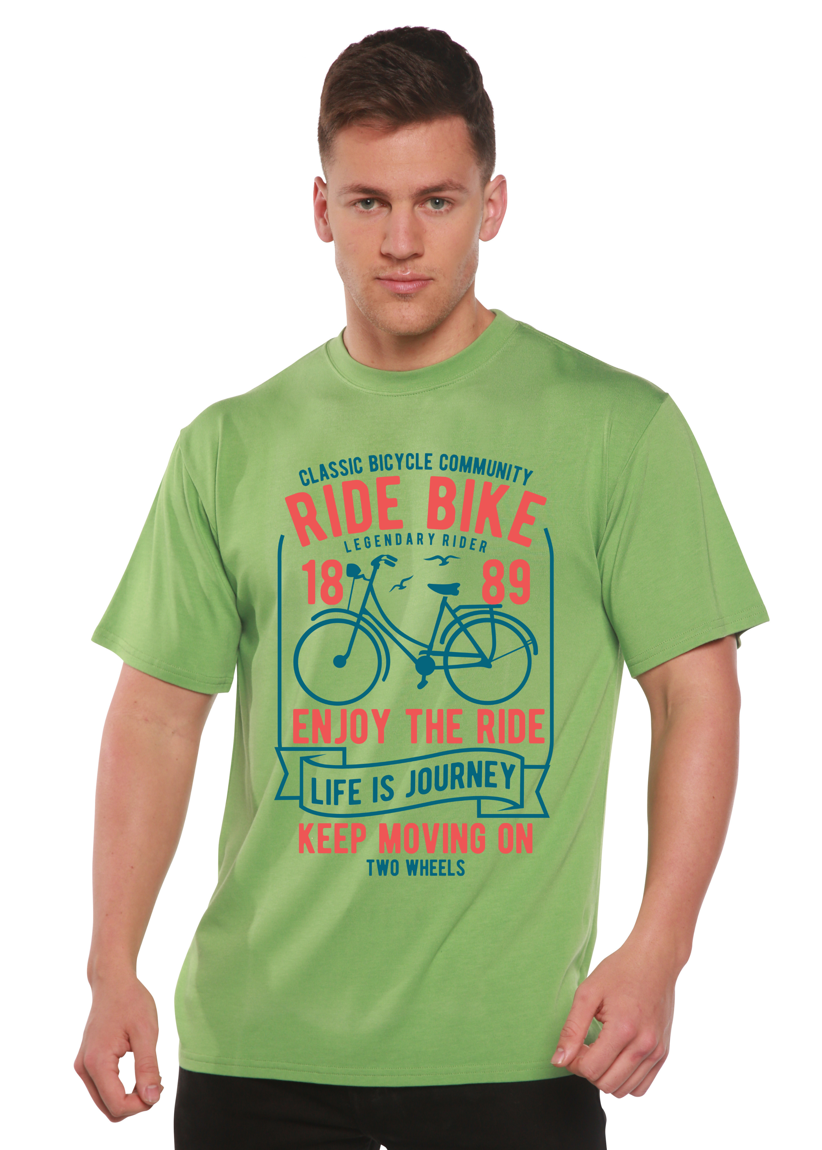 Spun Bamboo Ride Bike Spun Bamboo® Men's Bamboo Viscose/Organic Cotton Short Sleeve Graphic T-Shirt — color detail
