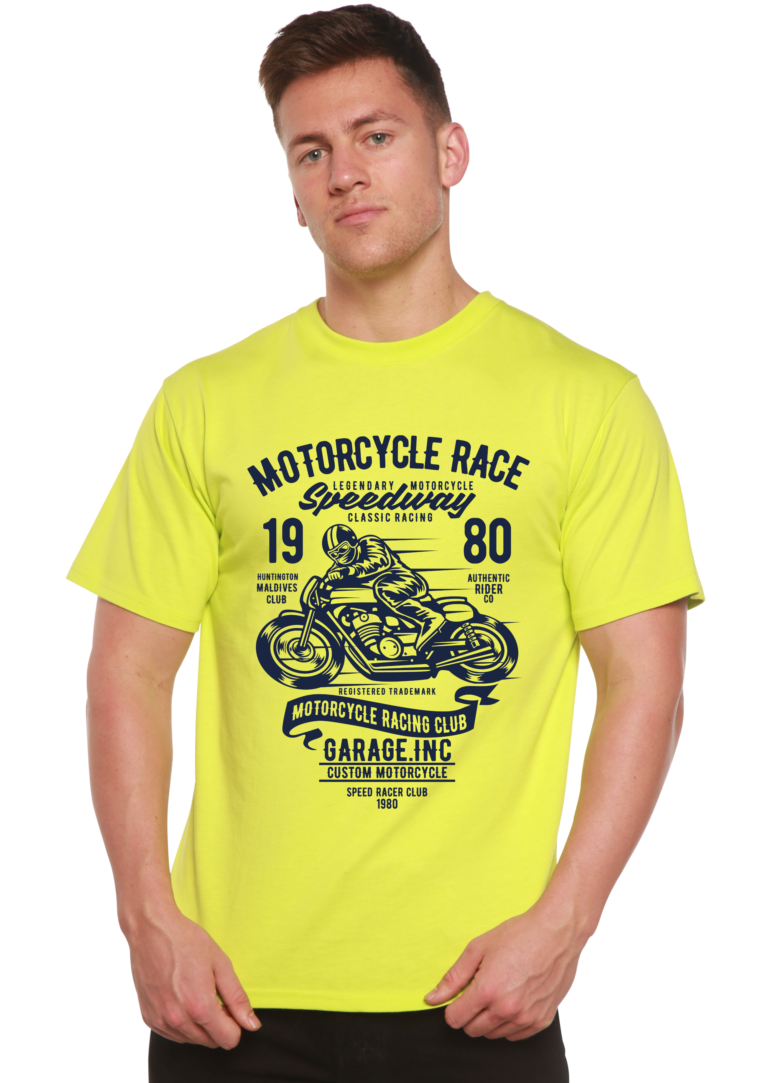 Spun Bamboo Motorcycles Race Men's Bamboo Viscose/Organic Cotton Short Sleeve Graphic T-Shirt — main product shot