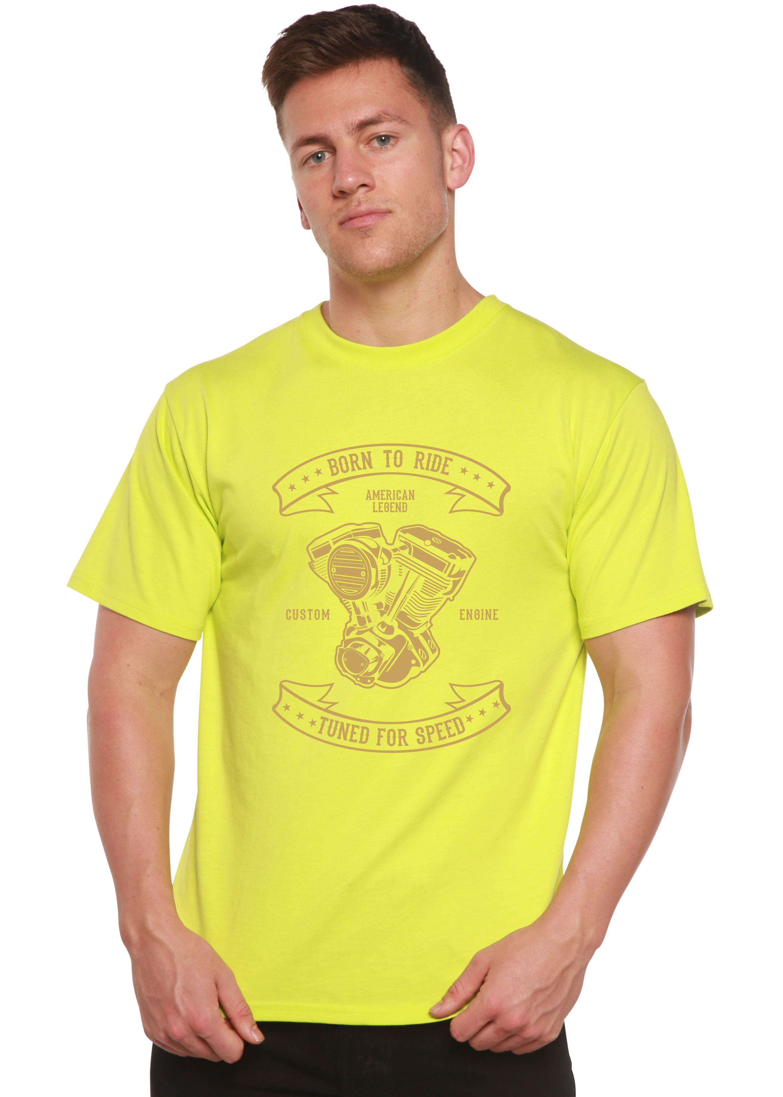 Spun Bamboo Born To Ride Men's Bamboo Viscose/Organic Cotton Short Sleeve Graphic T-Shirt — alternative angle