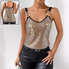 ✨ Women's Summer Sequined Suspender Chain Vest Top
