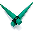 BodyCandy Green Matte Acrylic Straight Taper Set 2G to 00G — alternative angle