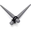 BodyCandy Grey Matte Acrylic Straight Taper Set 2G to 00G — comparison shot