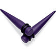 BodyCandy Dark Purple Matte Acrylic Straight Taper Set 12G to 00G — back view