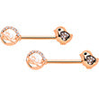 BodyCandy 14G 9/16 Clear Gem Rose Gold Tone Basket Chick Nipple Ring Set — main product shot