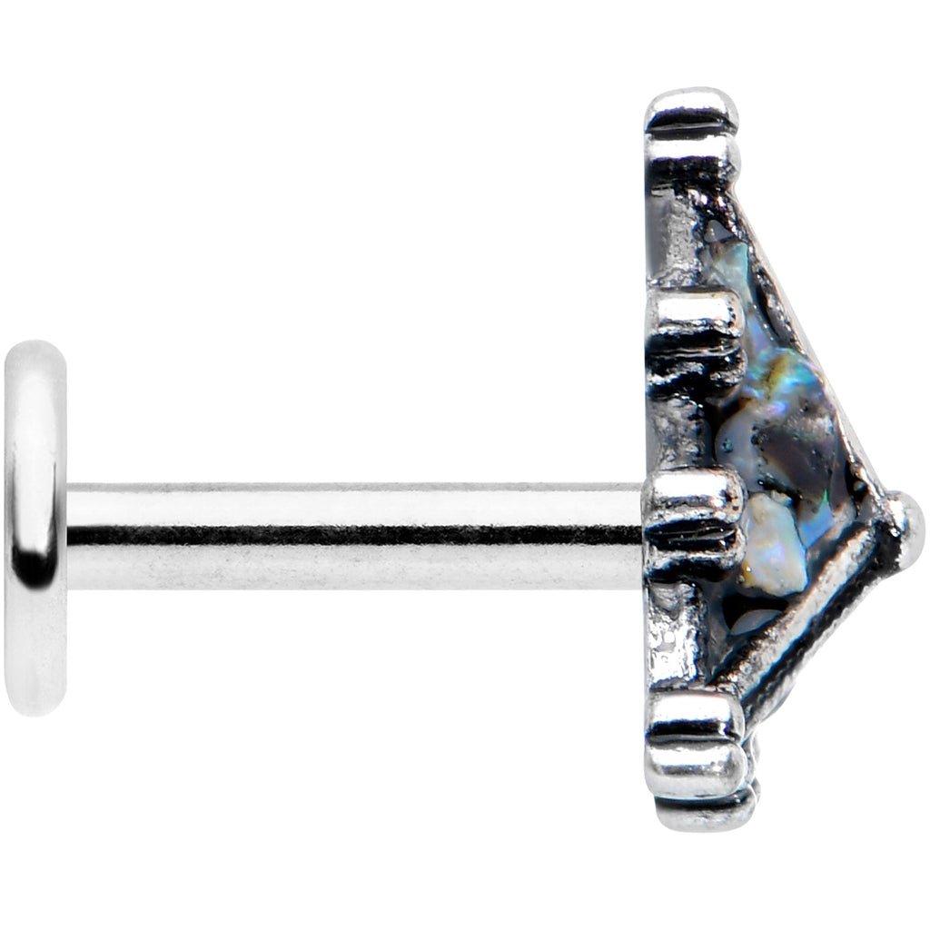 BodyCandy 16G 1/4 Textured Rococo Pyramid Labret Monroe Tragus — lifestyle context