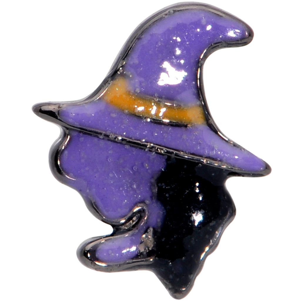 BodyCandy 16G 5/16 Purple Witch Halloween Labret Monroe Tragus — detail close-up