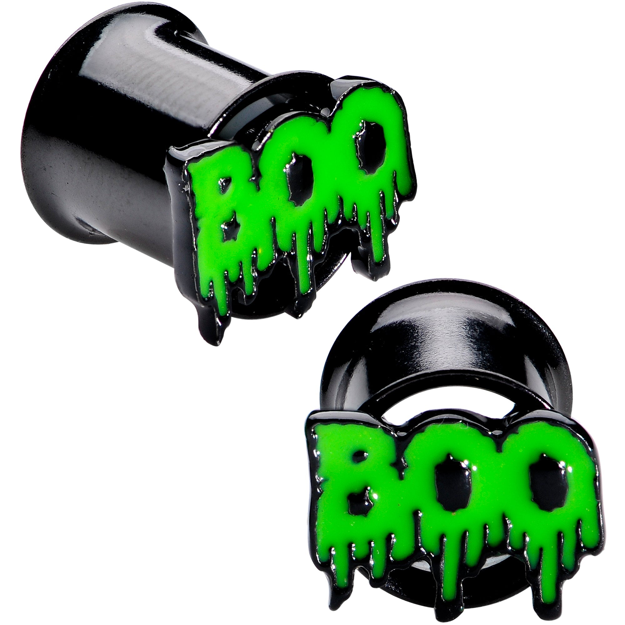 BodyCandy Green Boo Halloween Double Flare Plug Set — alternative angle