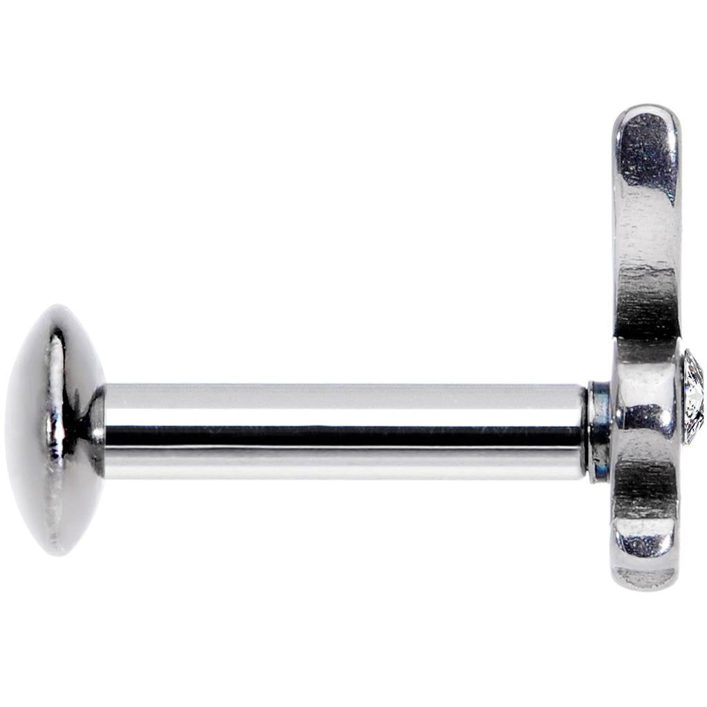 BodyCandy 16G 1/4 Licensed Playboy Clear CZ Gem Internally Threaded Labret — lifestyle context
