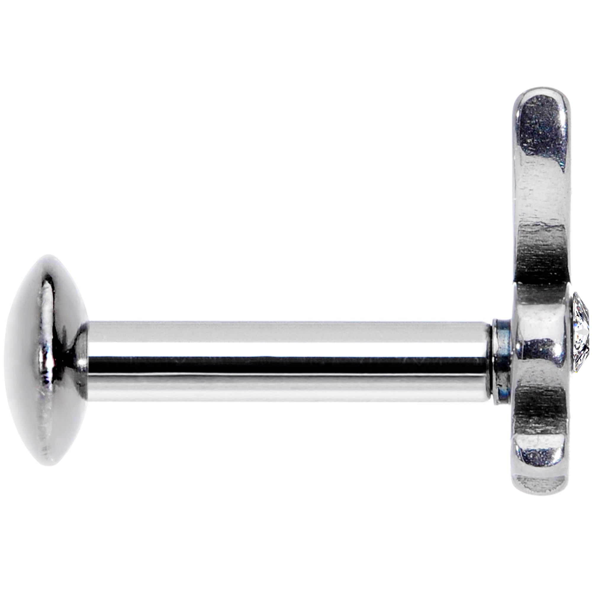 BodyCandy 16G 1/4 Licensed Playboy Clear CZ Gem Internally Threaded Labret — lifestyle context