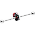 BodyCandy 14G Black Cat Santa Hat Christmas Industrial Barbell 38mm — main product shot