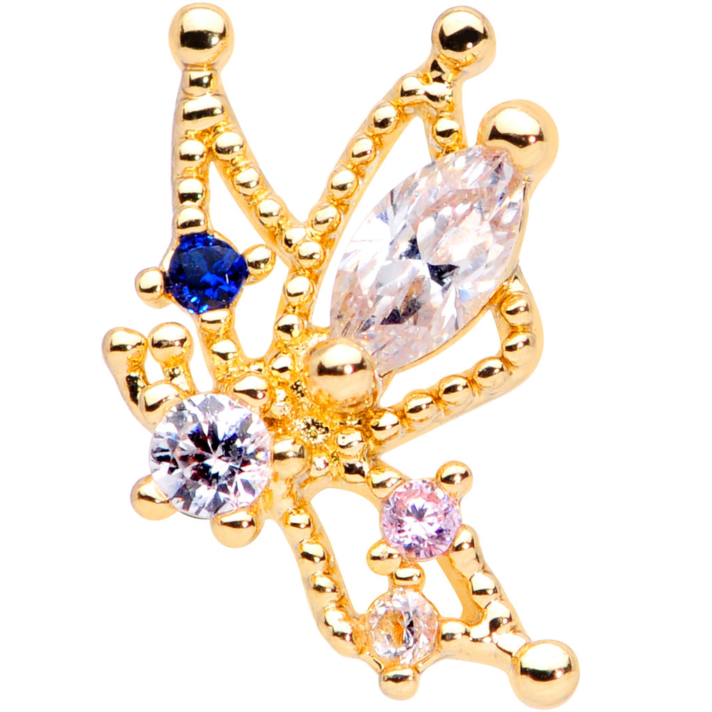 BodyCandy 16G 5/16 Clear CZ Gem Star Angel Christmas Labret Monroe Tragus — detail close-up