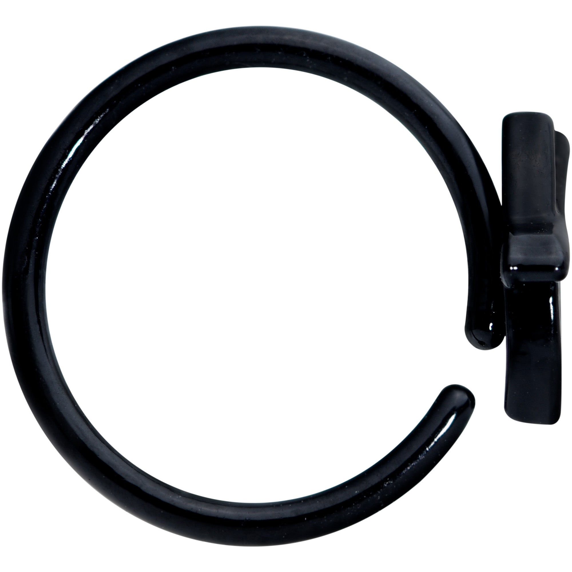 BodyCandy 18G 3/8 Black Blue Summer Kayak Boat Nose Hoop — lifestyle context