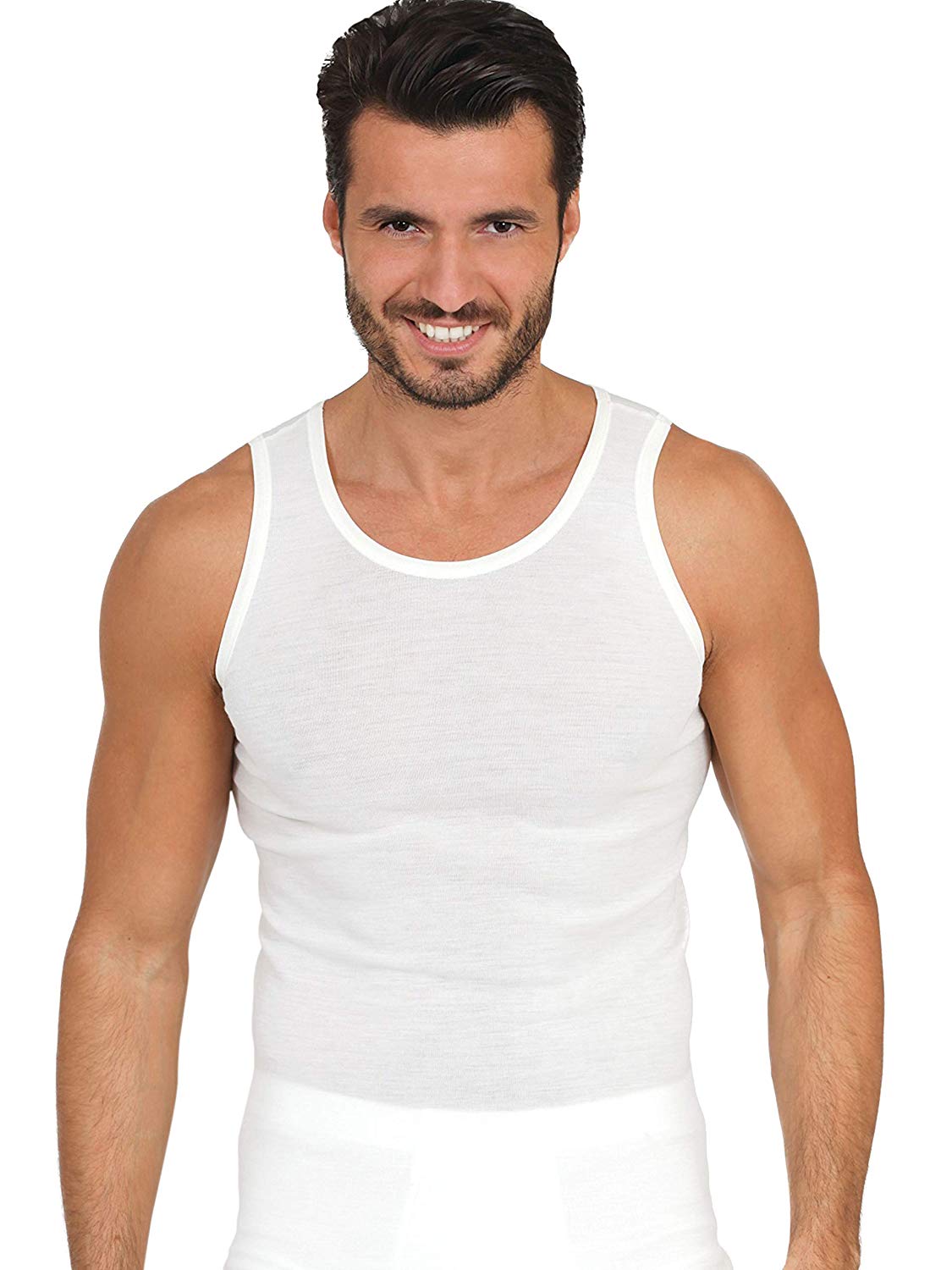 tittimitti EGi Luxury 100% Merino Wool Men's Sleeveless Shirt Muscle Tank Top. Proudly Made in Italy. — main product shot