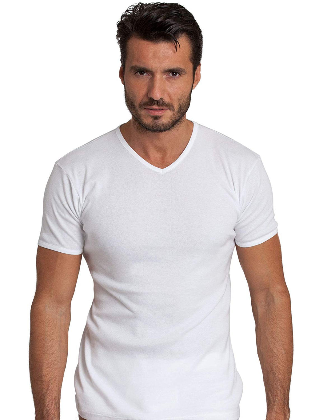 tittimitti BASIC COTTON Free Spirit Premium Quality Brushed Cotton Men's V-Neck T-Shirt Made in Italy — lifestyle context