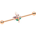 BodyCandy 14G Purple Gem Rose Gold Tone Butterfly Industrial Barbell 38mm — main product shot