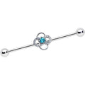 BodyCandy 14G Clear Blue Gem Celtic Knot Industrial Barbell 38mm — main product shot