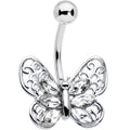 BodyCandy Clear Gem Lacy Butterfly Belly Ring — main product shot