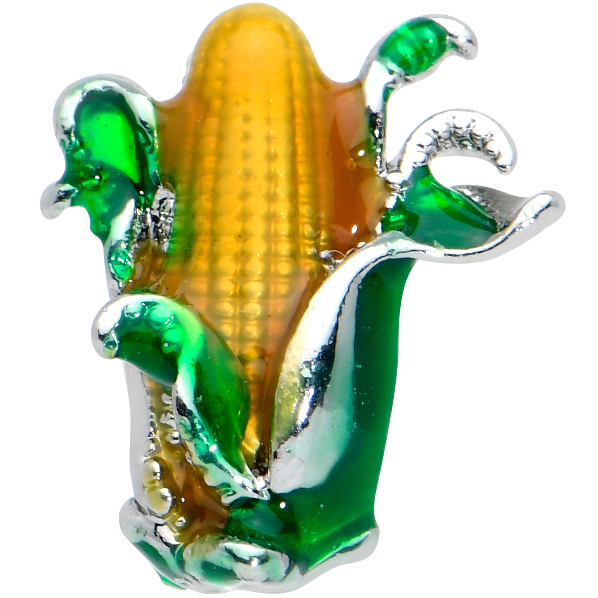 BodyCandy 16G 1/4 Summer Corn on the Cob Cartilage Tragus Earring — detail close-up