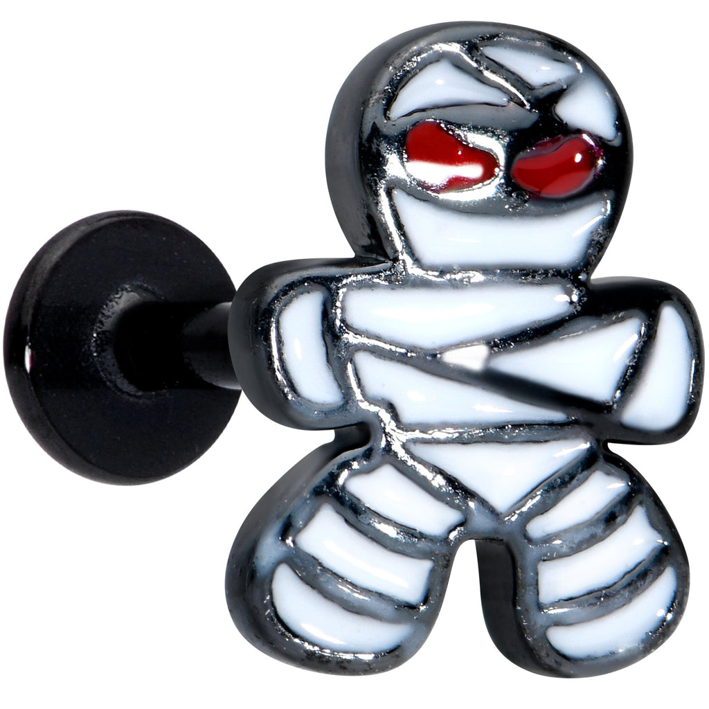 BodyCandy 16G 5/16 Black Red Eye Mummy Halloween Labret Monroe Tragus — main product shot