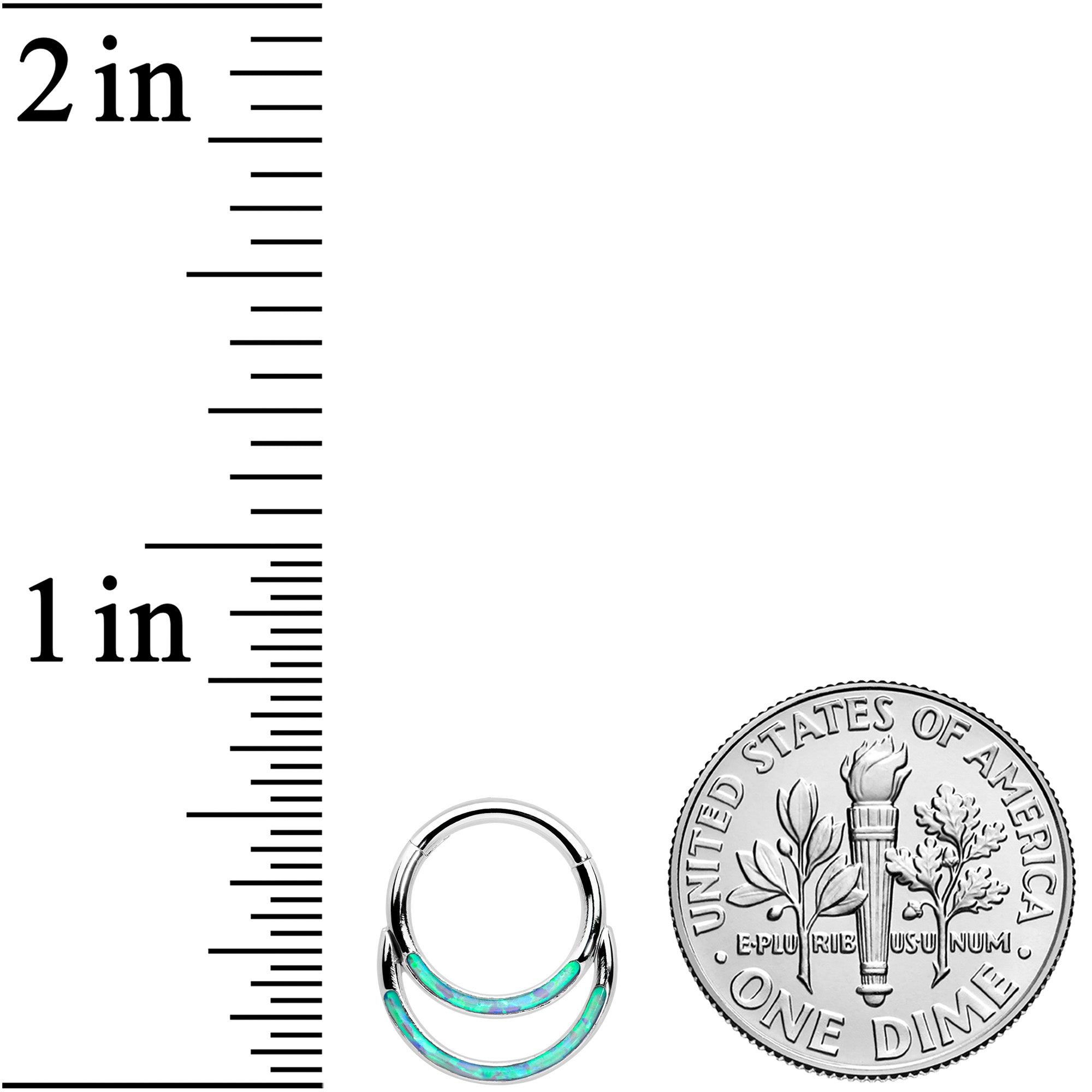 BodyCandy 16G 5/16 Blue Synthetic Opal Double Row Hinged Segment Ring — lifestyle context