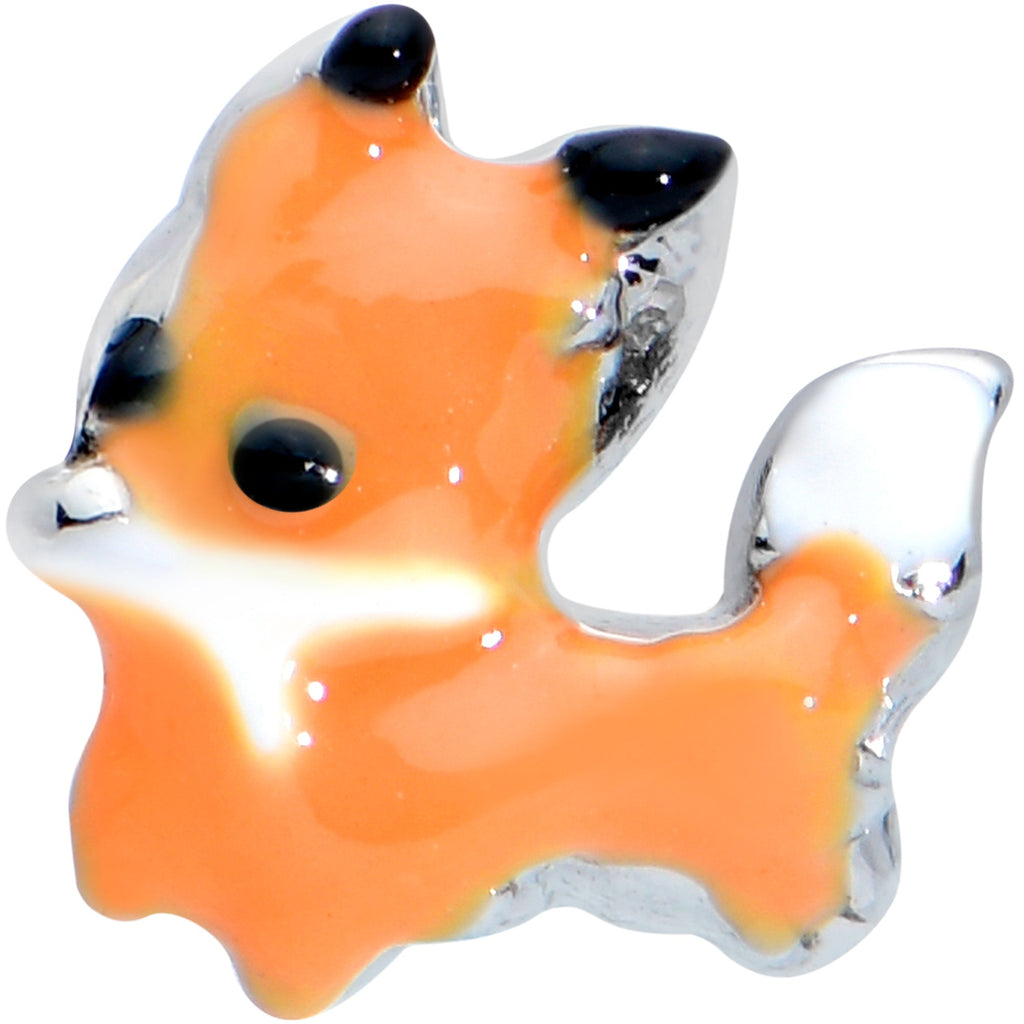 BodyCandy 16G 1/4 Cute Fall Fox Cartilage Tragus Earring — detail close-up