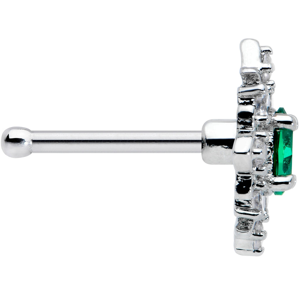 BodyCandy 20G 1/4 Green Gem Ornate Art Deco Nose Bone — lifestyle context